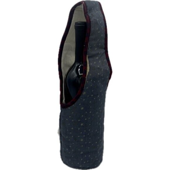 Santa Claus Wine Bottle Cover Gift Bag Decor with Handle - Holiday - 13" Tall - Picture 3 of 3